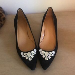 J. Crew Embellished Suede Kitten Heels